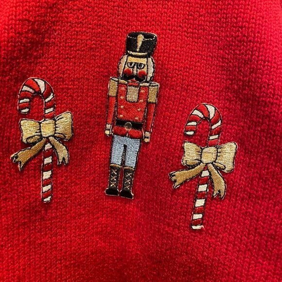 Tia Nutcracker Jeweled Buttons Knit Vintage Sweater Large - Picture 2 of 15